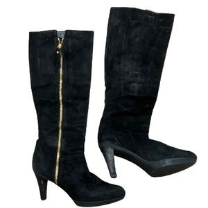 Stuart Weitzman Black Suede Knee High Boot